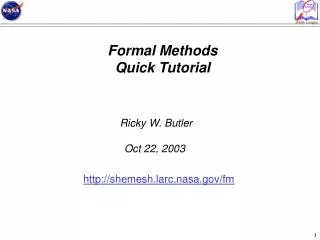 Formal Methods Quick Tutorial