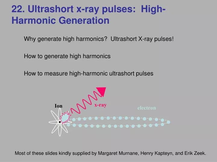 22 ultrashort x ray pulses high harmonic generation