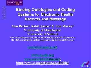 Binding Ontologies and Coding Systems to Electronic Health Records and Message