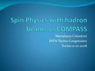 Spin Physics with hadron beams @ COMPASS