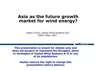 Asia as the future growth market for wind energy?