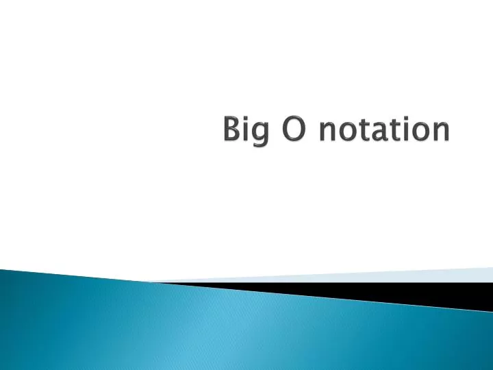 big o notation