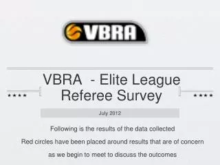 VBRA - Elite League Referee Survey