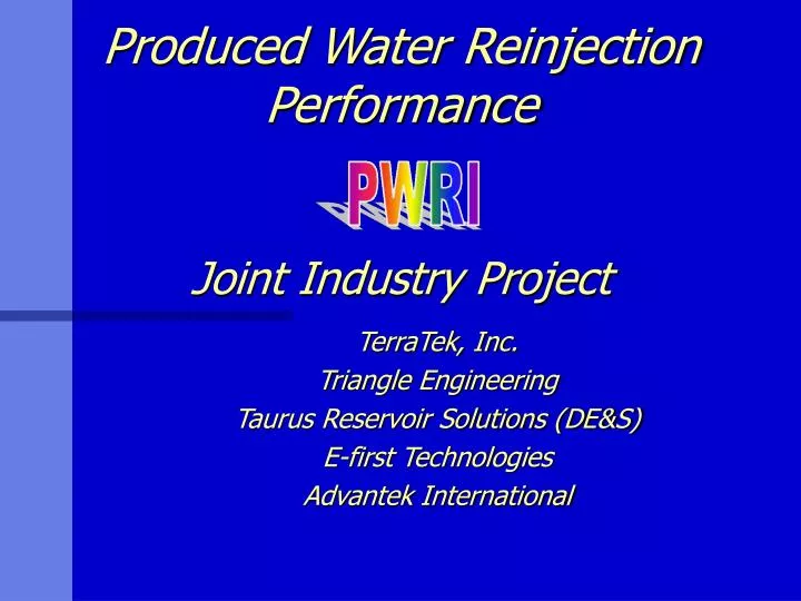 produced water reinjection performance joint industry project