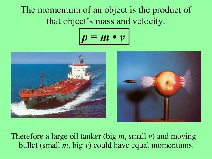 the momentum of an object is the product of that object s mass and velocity