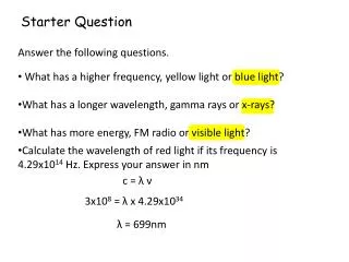 Starter Question