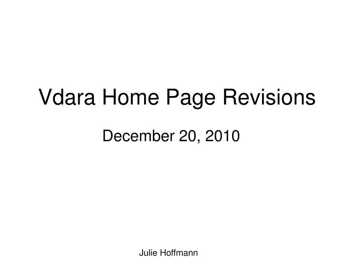 vdara home page revisions