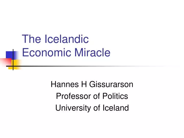 the icelandic economic miracle