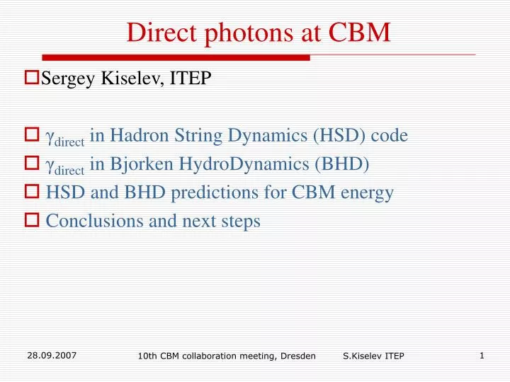 direct photons at cbm