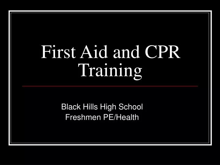 first aid and cpr training