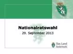 Nationalratswahl 29. September 2013 - slide 1