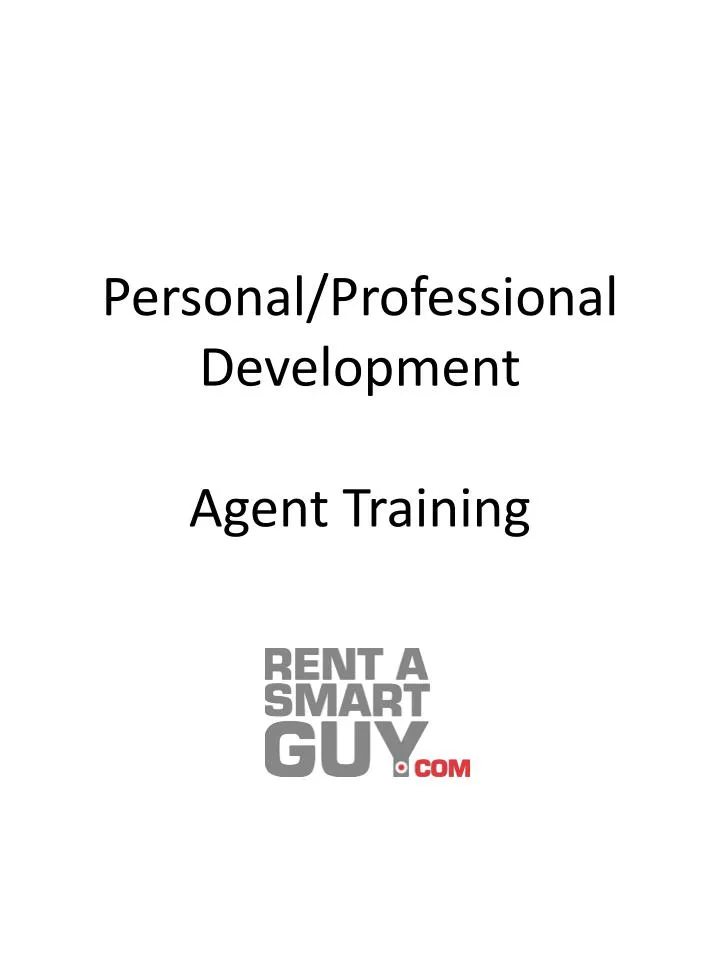 personal professional development agent training