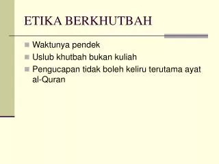 etika berkhutbah