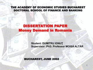 THE ACADEMY OF ECONOMIC STUDIES BUCHAREST DOCTORAL SCHOOL OF FINANCE AND BANKING