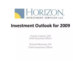 Investment Outlook for 2009