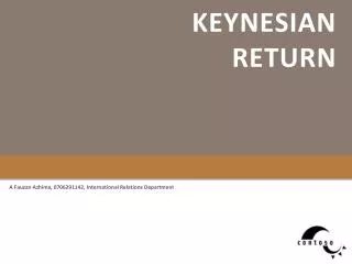 Keynesian Return