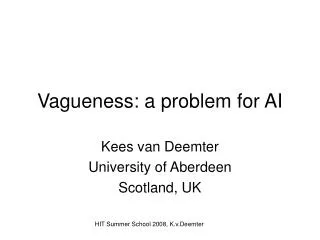 Vagueness: a problem for AI