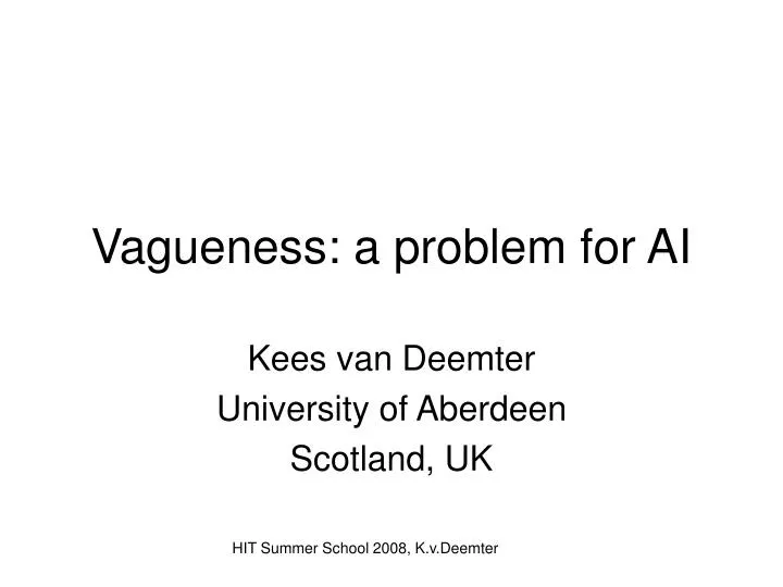 vagueness a problem for ai