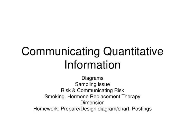 communicating quantitative information