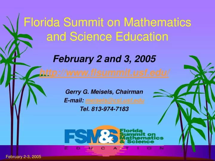 florida summit on mathematics and science education