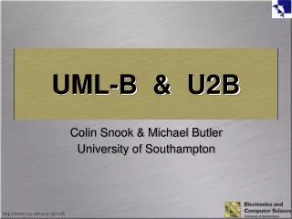 UML-B &amp; U2B