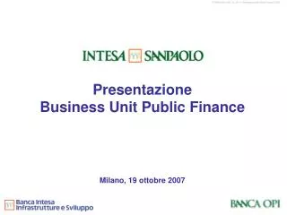 presentazione business unit public finance