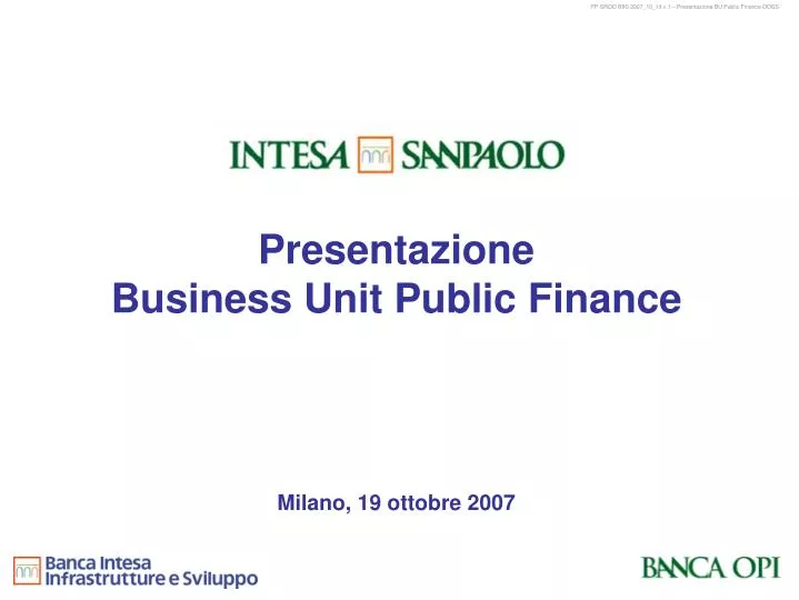 presentazione business unit public finance
