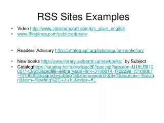 RSS Sites Examples