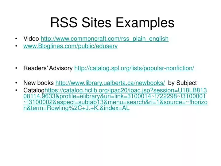 rss sites examples