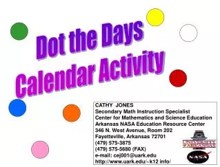 Dot the Days Calendar Activity