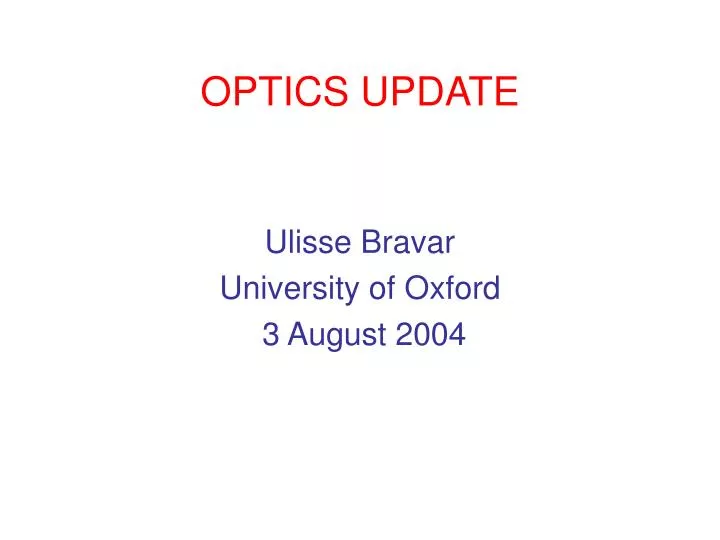 optics update