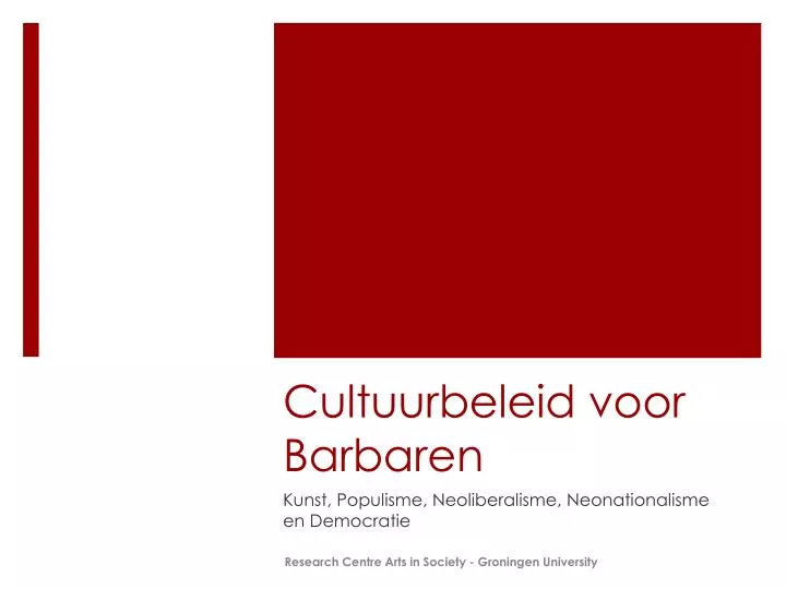 cultuurbeleid voor barbaren