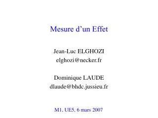 mesure d un effet