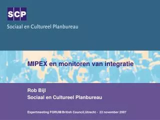 mipex en monitoren van integratie
