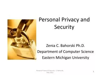 Personal Privacy and Security