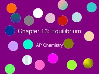 Chapter 13: Equilibrium