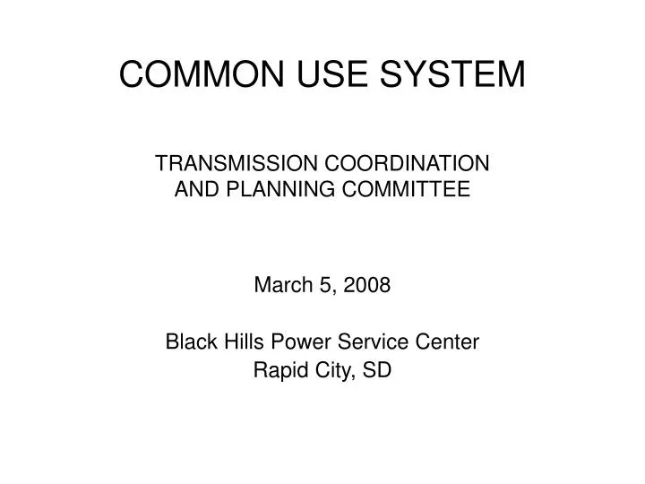 common use system