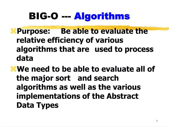 big o algorithms