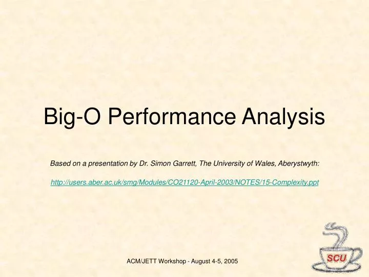 big o performance analysis