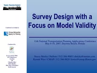 Survey Design with a Focus on Model Validity