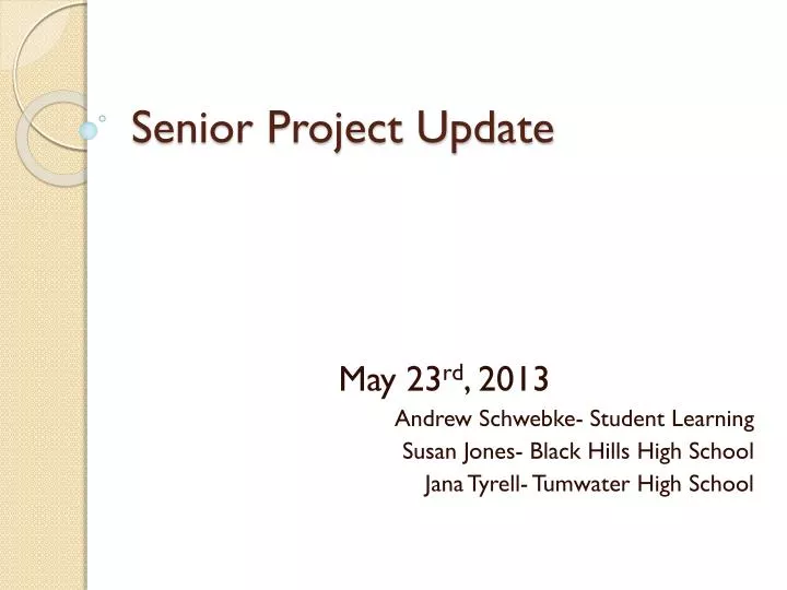 senior project update