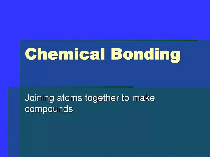 chemical bonding