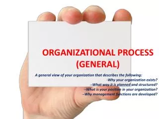 ORGANIZATIONAL PROCESS (GENERAL)