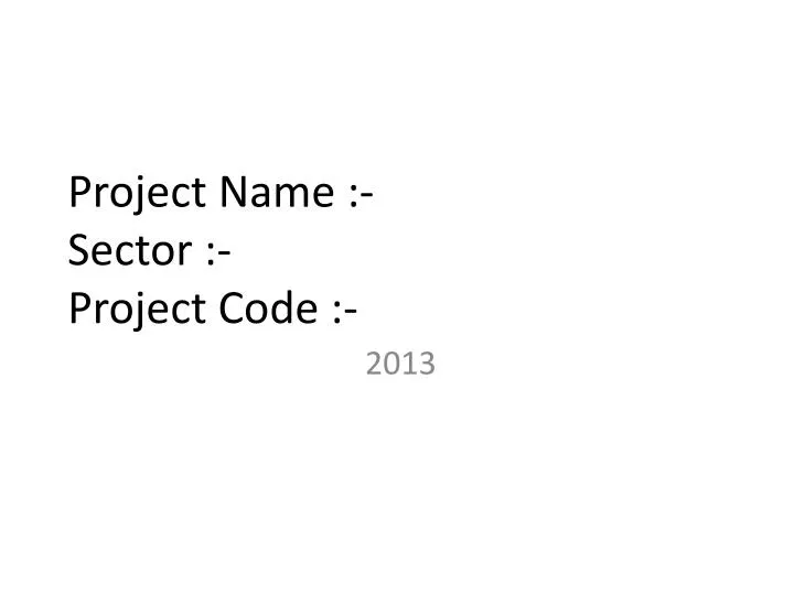 project name sector project code