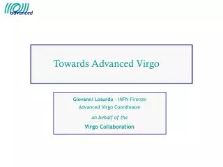 Towards Advanced Virgo