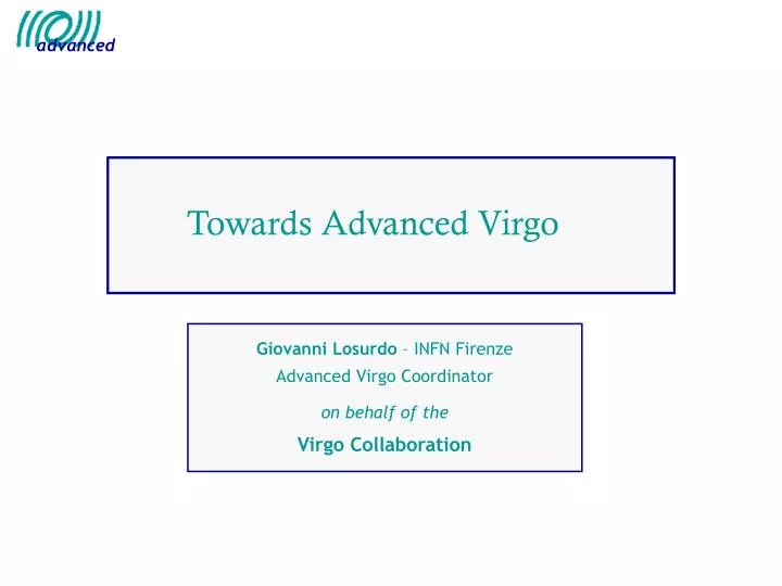 towards advanced virgo