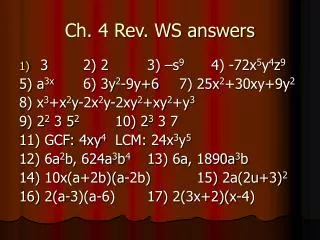 Ch. 4 Rev. WS answers