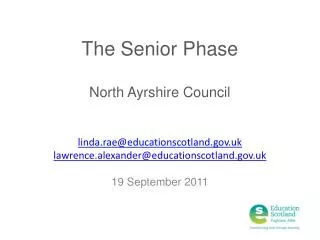 The Senior Phase North Ayrshire Council