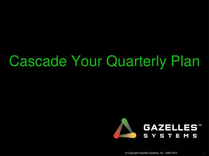 cascade your quarterly plan