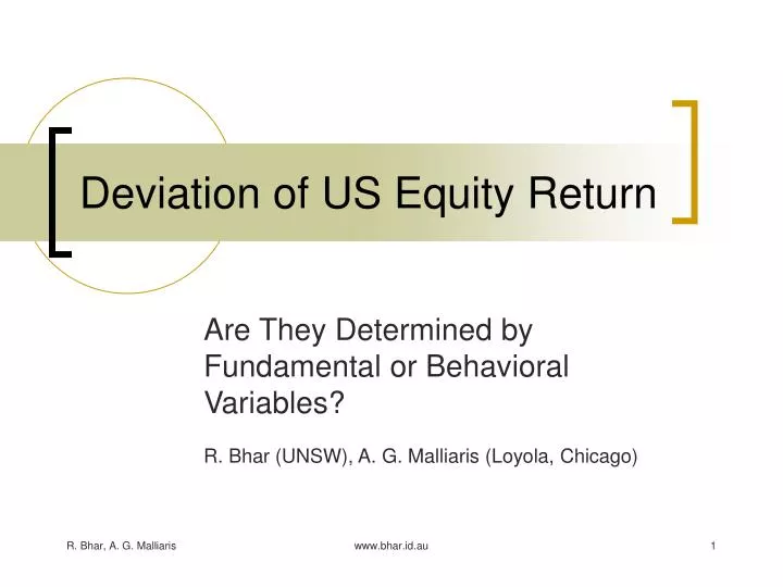 deviation of us equity return